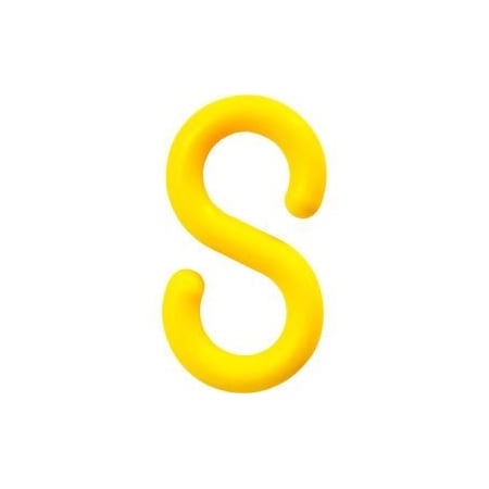 Global Equipment Mr. Chain Connecting S-Hooks, 2", Yellow, 25 Pack 50302-25